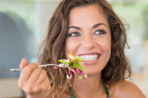 Woman Eating A Salad | Matsimela Home Spa